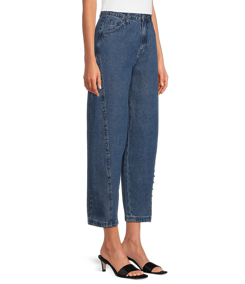 Never Fully Dressed Studded Structure Barrel Denim Jeans