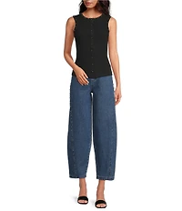 Never Fully Dressed Studded Structure Barrel Denim Jeans