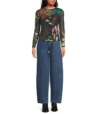 Never Fully Dressed Studded Structure Barrel Denim Jeans