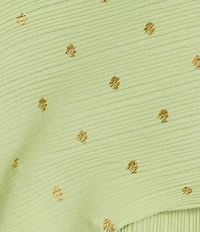 Never Fully Dressed Tilly Gold Fleck Plisse Off Shoulder Short Sleeve Mini Dress