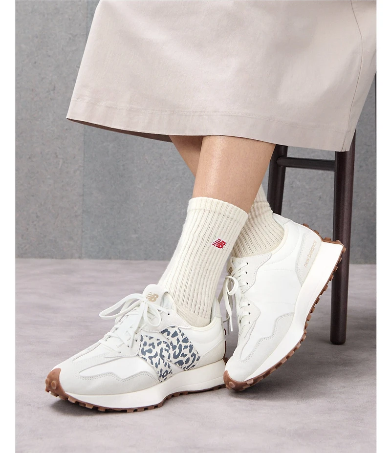 New Balance Women's 327 Leopard Logo Lifestyle Sneakers