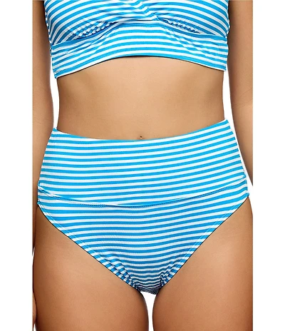 Next by Athena Coronado Stripe Harmony Rib Texture High Waist Swim Bottom