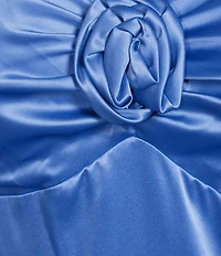 Next Up Plus Adjustable Spaghetti Strap Rosette Shirred Bust Dress