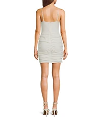 Next Up Square Neck Shirred Bodycon Dress