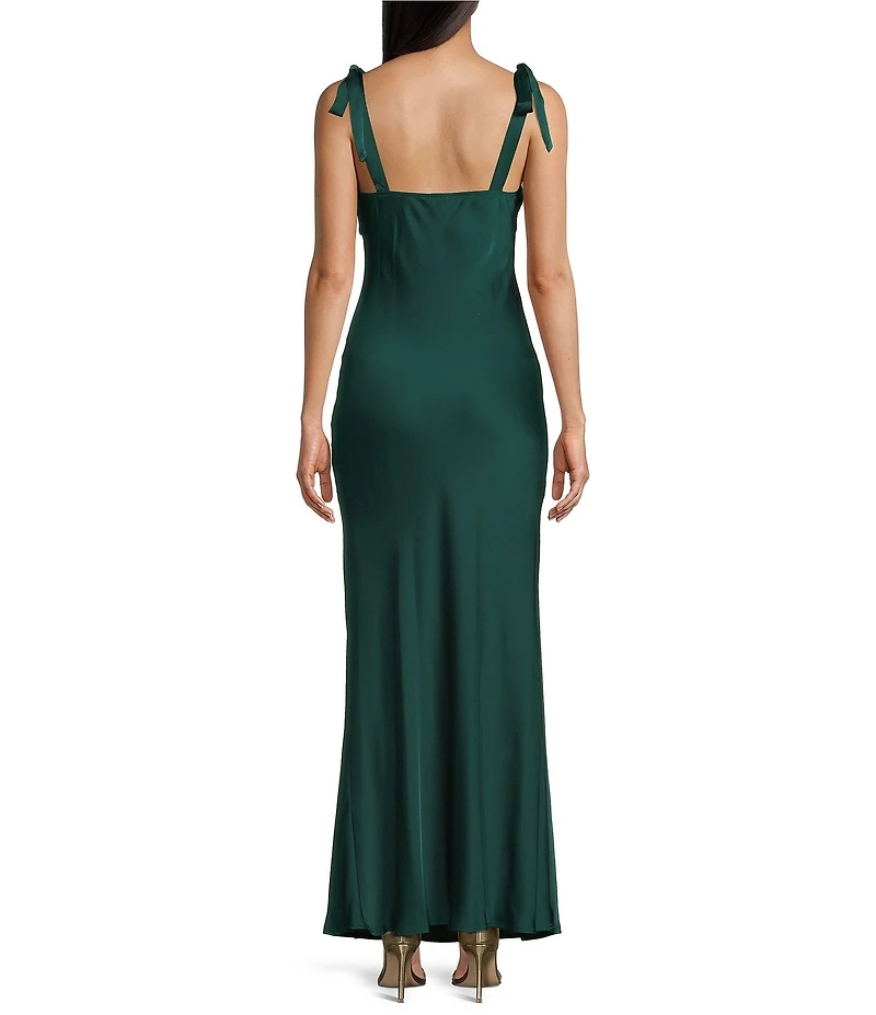 Next Up Sweetheart Neck Twist Front Tie Shoulder Dress