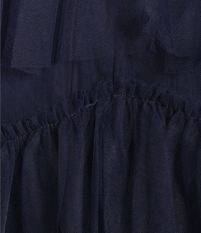 Next Up Twist Front Cut-Out Tiered Tulle Long Dress