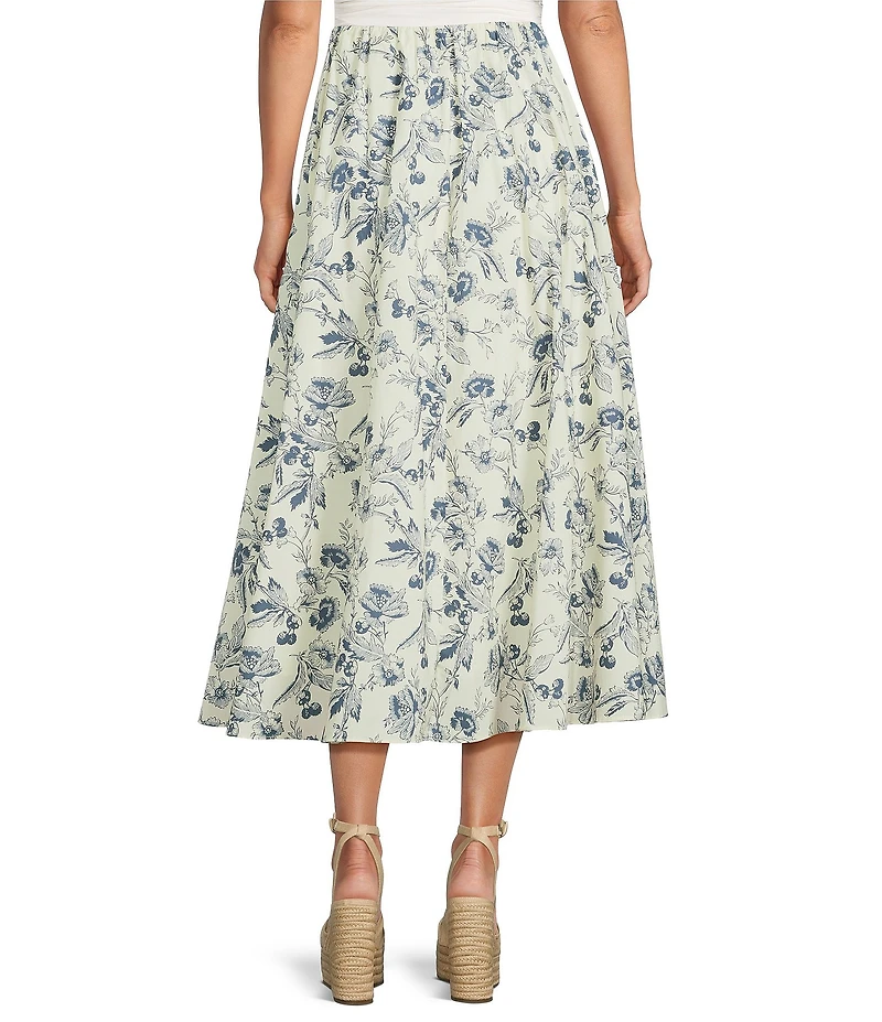NIA Amanda Poplin Toile Print Maxi Skirt