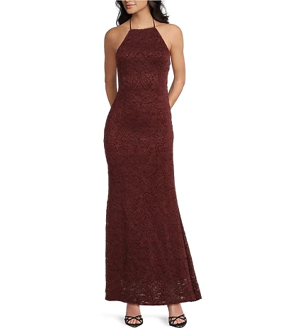 NIA Aurelia Velvet Lace Long Dress