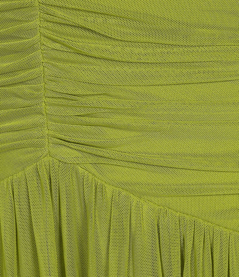 NIA Beverly Strapless V-Neck Drop Waist Ruched Maxi Dress