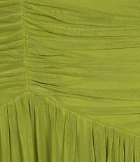 NIA Beverly Strapless V-Neck Drop Waist Ruched Maxi Dress