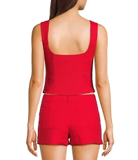 NIA Carolina Sleeveless Tie Front Coordinating Top