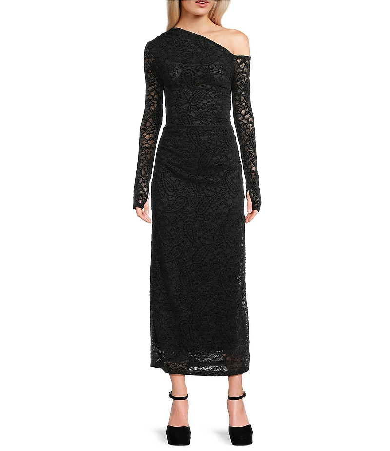 NIA Selena Velvet Lace One-Shoulder Coordinating Top