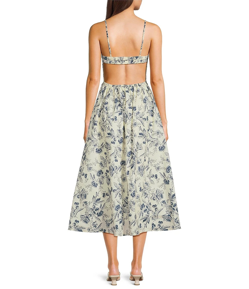 NIA Destene Printed Floral Toile Midi Dress