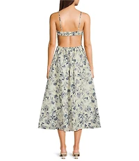 NIA Destene Printed Floral Toile Midi Dress