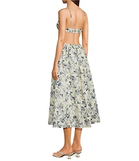 NIA Destene Printed Floral Toile Midi Dress