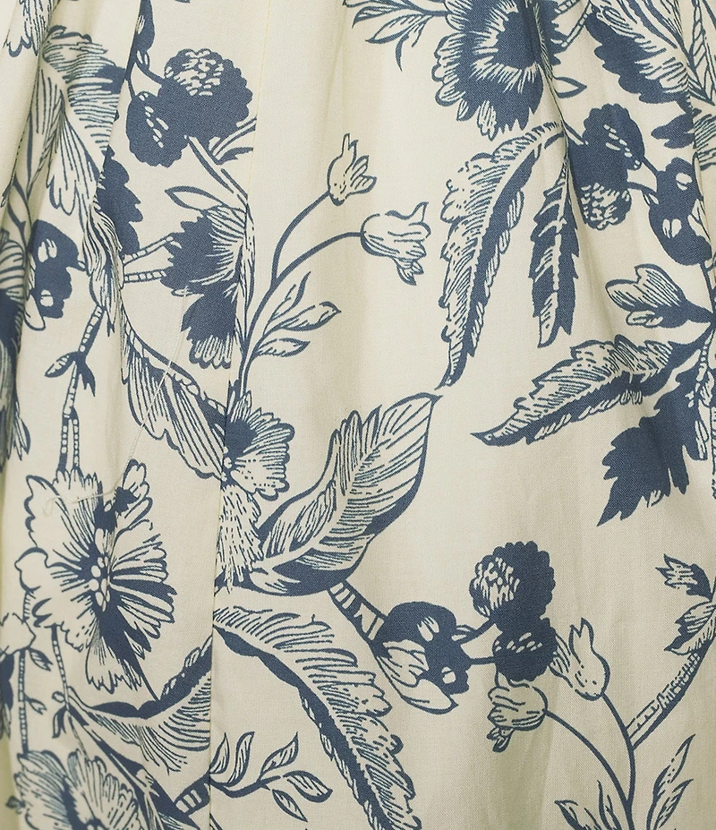 NIA Destene Printed Floral Toile Midi Dress