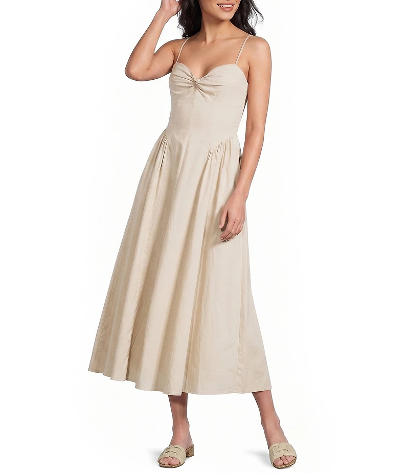 NIA Destene Sleeveless Sweetheart Midi Dress