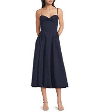 NIA Destene Sleeveless Sweetheart Midi Dress
