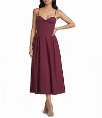 NIA Destene Sleeveless Sweetheart Midi Dress