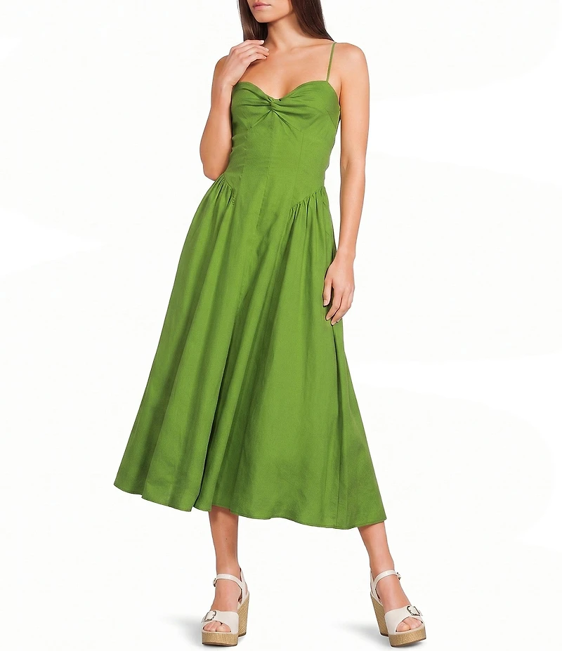 NIA Destene Sleeveless Sweetheart Midi Dress