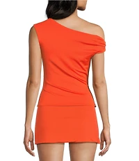 NIA Jersey Knit Fraise One-Shoulder Coordinating Top