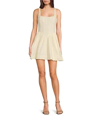 NIA Kennedy Square Neck Sleeveless Mini Dress