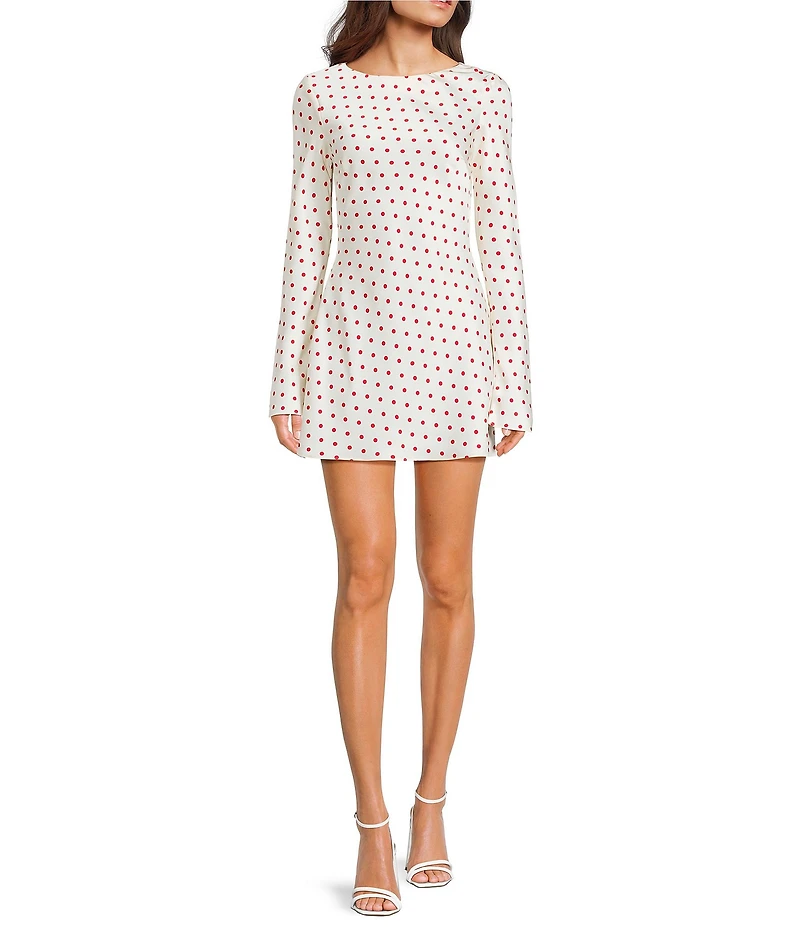 NIA Kim Dotted Long Sleeve Mini Dress