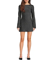 NIA Kim Dotted Long Sleeve Mini Dress