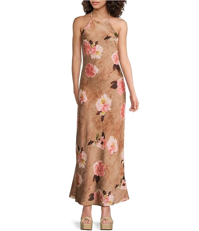 NIA Leah Halter Floral Maxi Dress