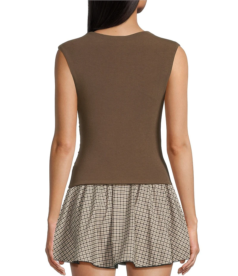 NIA Marge Cowl Neck Sleeveless Cropped Coordinating Top