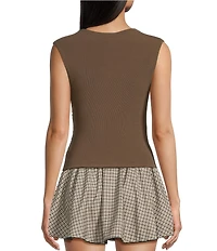 NIA Marge Cowl Neck Sleeveless Cropped Coordinating Top