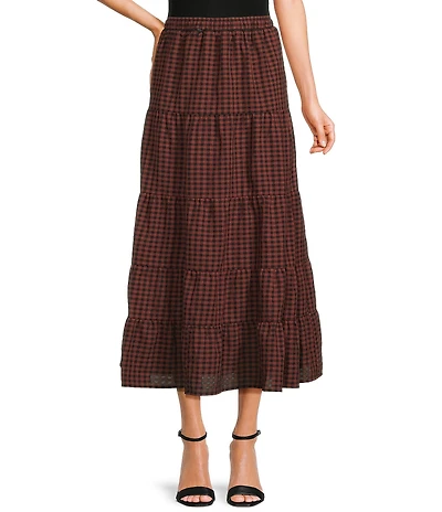 NIA Paloma Gingham Maxi Skirt