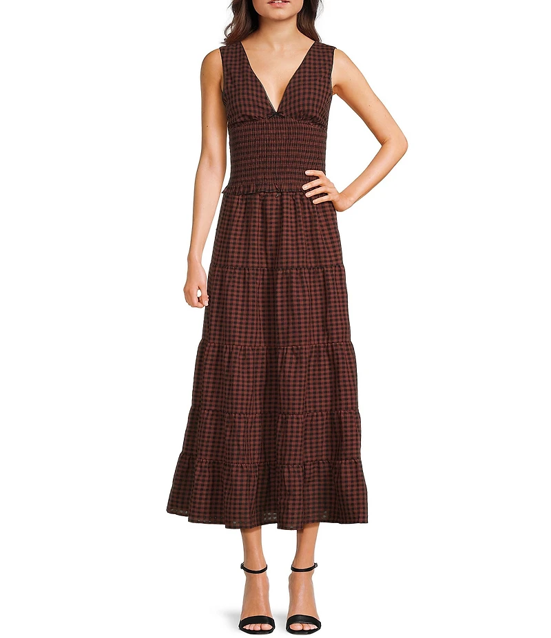 NIA Paloma Gingham Maxi Skirt