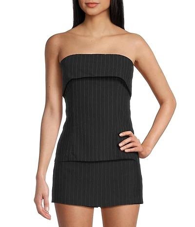 NIA Rob Pinstripe Strapless Coordinating Top