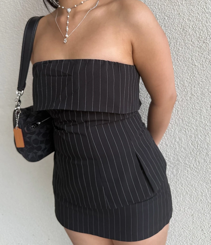 NIA Rob Pinstripe Strapless Coordinating Top
