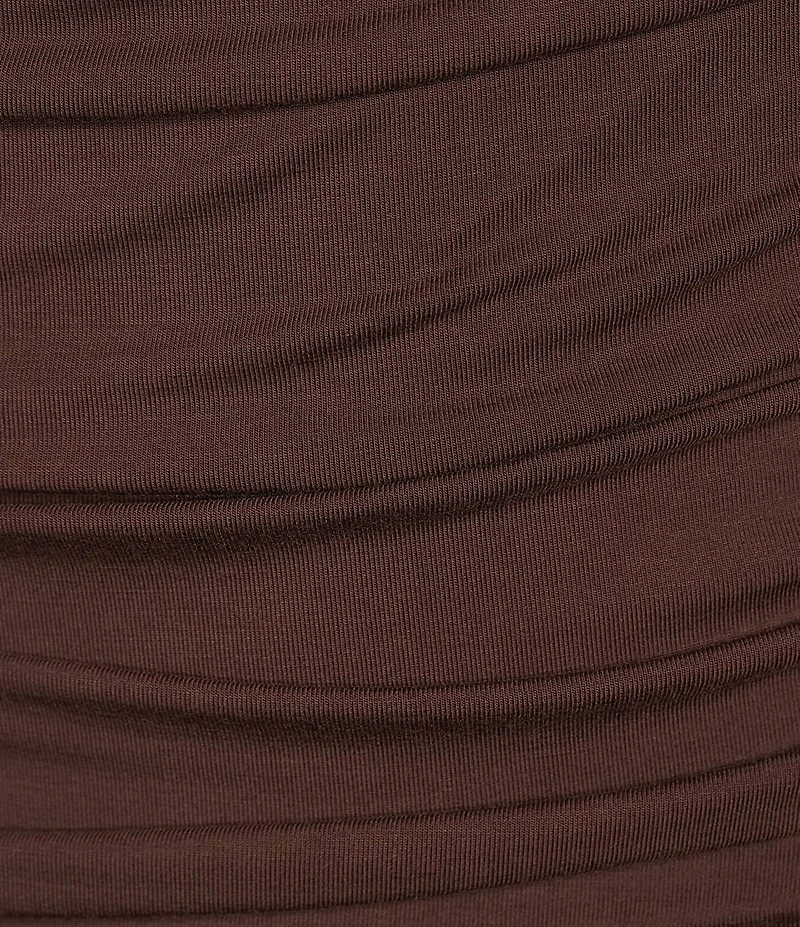 NIA Santal Jersey Strapless Ruched Bodice Drop Waist Maxi Dress