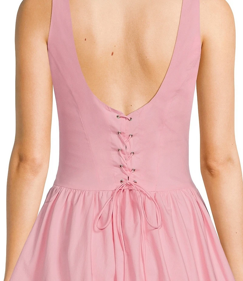 NIA Tamara Boat Neck Sleeveless Mini Dress