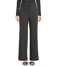 NIA Thalia Micro Pin Stripe Straight Leg Pull-On Drawstring Pants