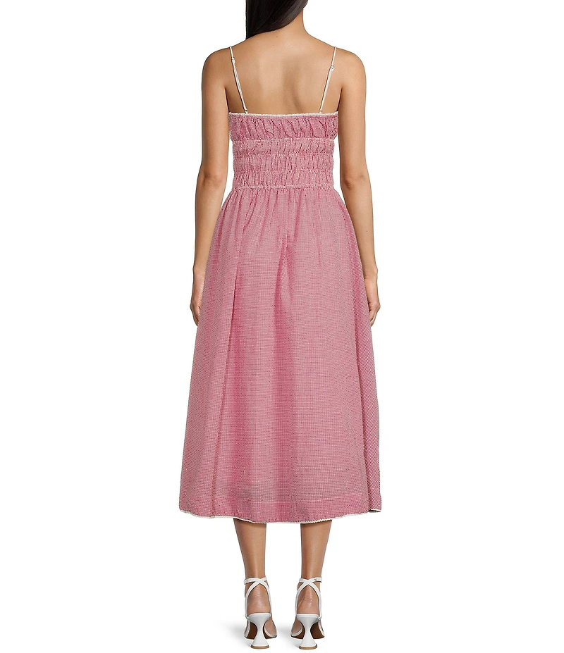 NIA Thomas Pick-A-Boo Gingham Midi Dress