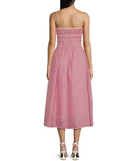 NIA Thomas Pick-A-Boo Gingham Midi Dress
