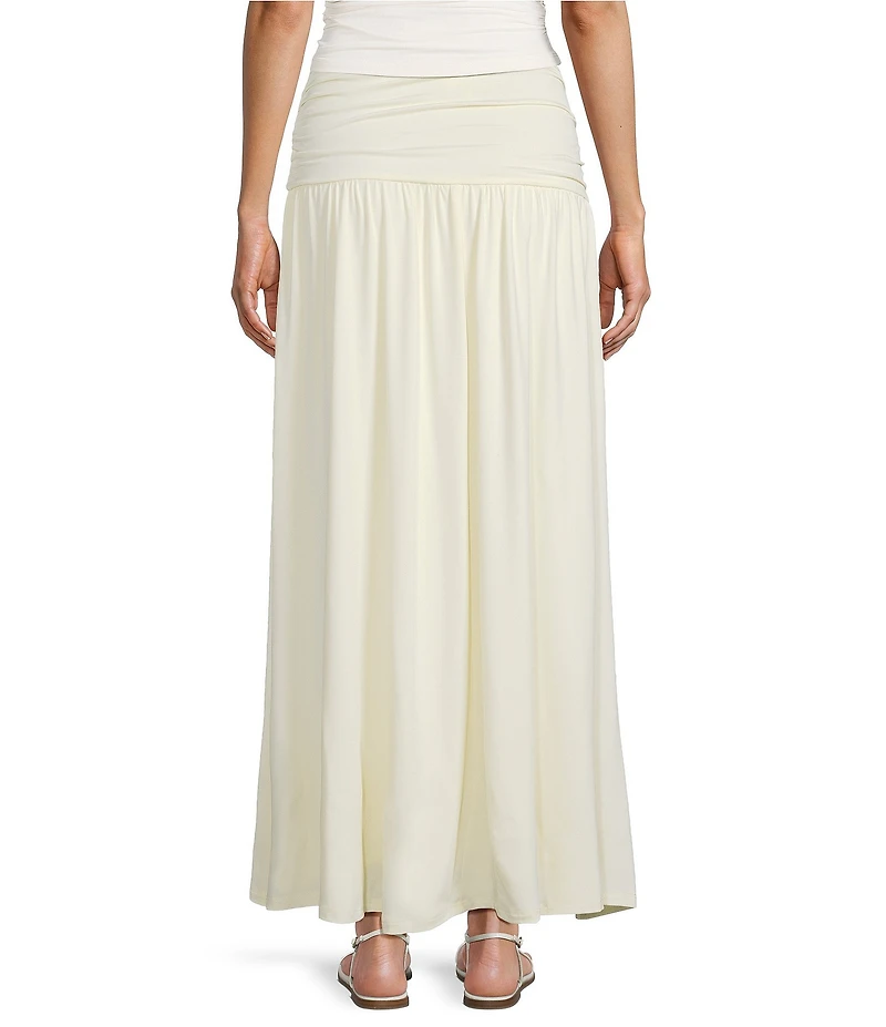NIA Tierra Jersey Ruched Waist Pull-On Maxi Skirt