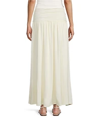 NIA Tierra Jersey Ruched Waist Pull-On Maxi Skirt