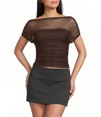 NIA Yale Boat Neck Sheer Top