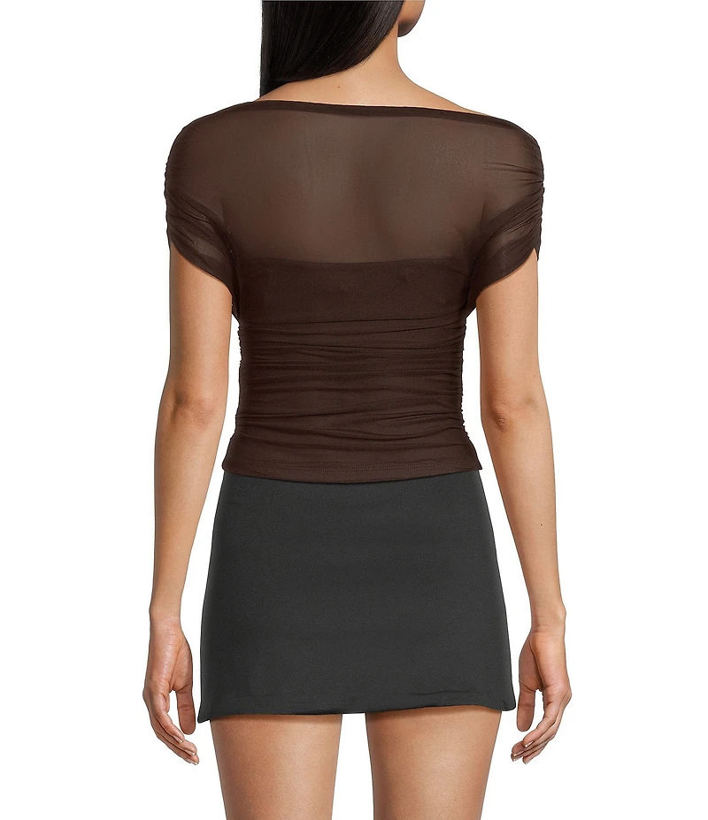 NIA Yale Boat Neck Sheer Top