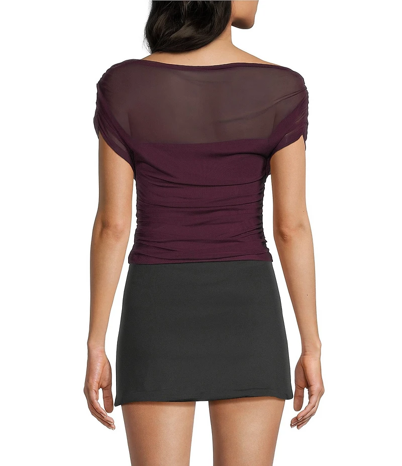 NIA Yale Boat Neck Sheer Top