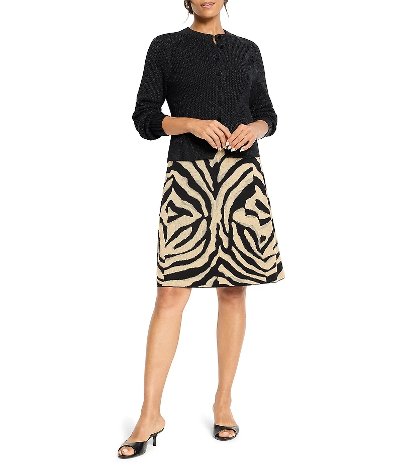 NIC + ZOE Animal Jacquard Knit A-Line Skirt