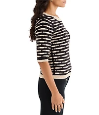 NIC + ZOE Atelier Round Neck Elbow Sleeve Top