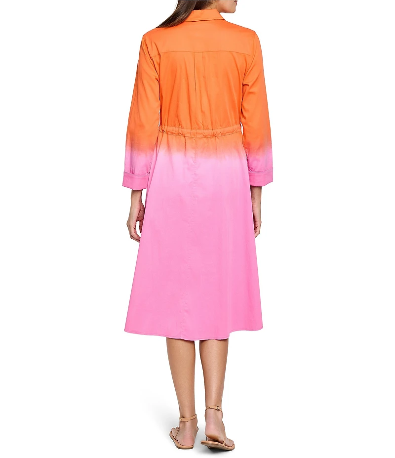 NIC + ZOE Ayla Ombre Point Collar Bracelet Sleeve Tie Front Dress