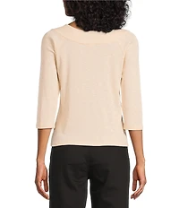 NIC + ZOE Ballet Boat Neck 3/4 Sleeve Tee
