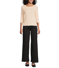 NIC + ZOE Ballet Boat Neck 3/4 Sleeve Tee
